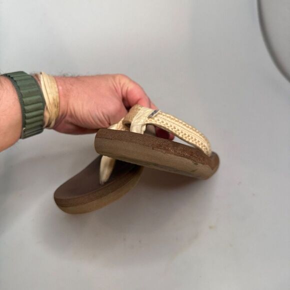 Skechers Cali Asana Women’s US Size 8 Yoga Foam Flip Flops Cream Brown Knit - Picture 10 of 16